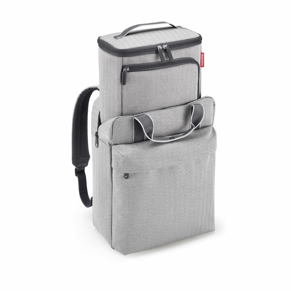 reisenthel coolerbox, Kühltasche, Isolierte Tasche, Thermotasche, Herringbone Grey, 7 L, UK7074