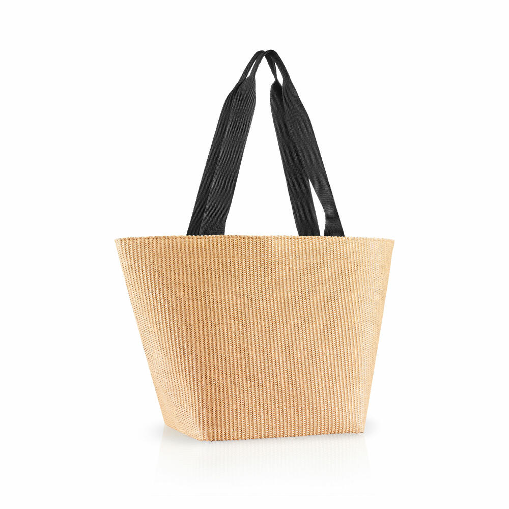reisenthel shopper M, Einkaufstasche, Tragetasche, Tasche, Raffia Black, 15 L, ZS7078