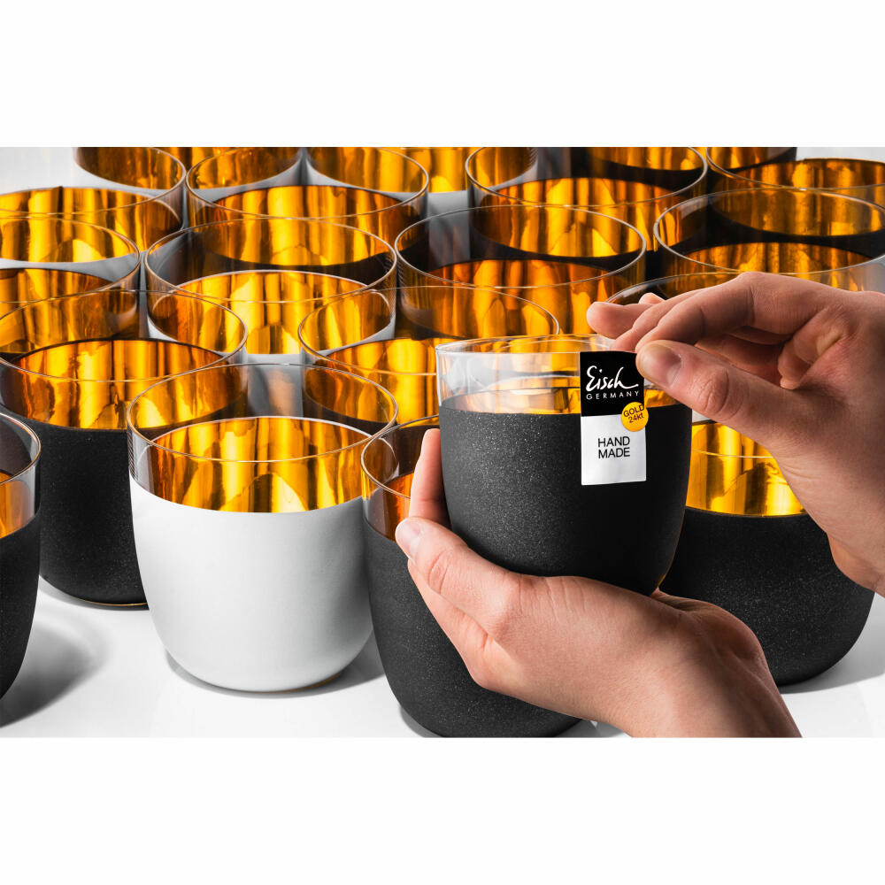 Eisch Becher 2er Set Cosmo Gold, Trinkbecher, Gläser, Kristallglas, Gold, Schwarz, 390 ml, 70510416