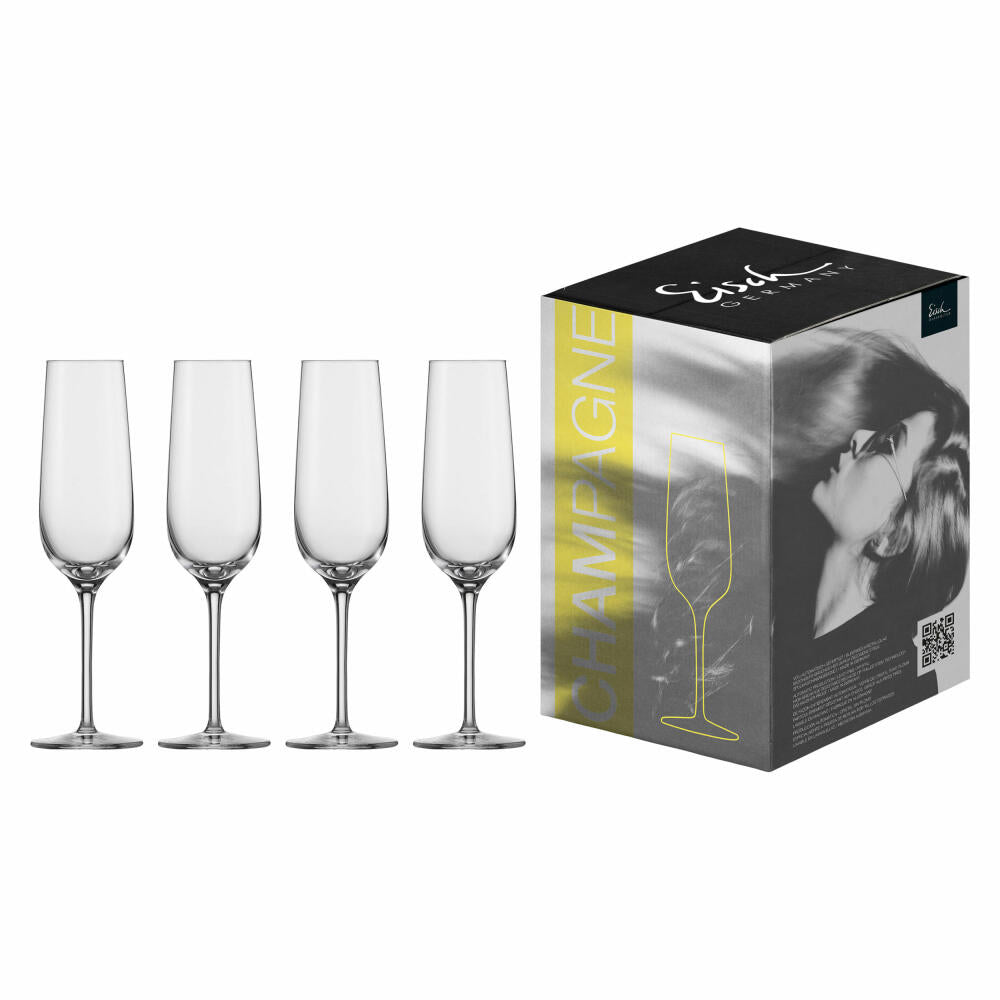 Eisch Sektglas 4er Set Vinezza, Sektkelch, Sektflöte, Kristallglas, 214 ml, 25505070