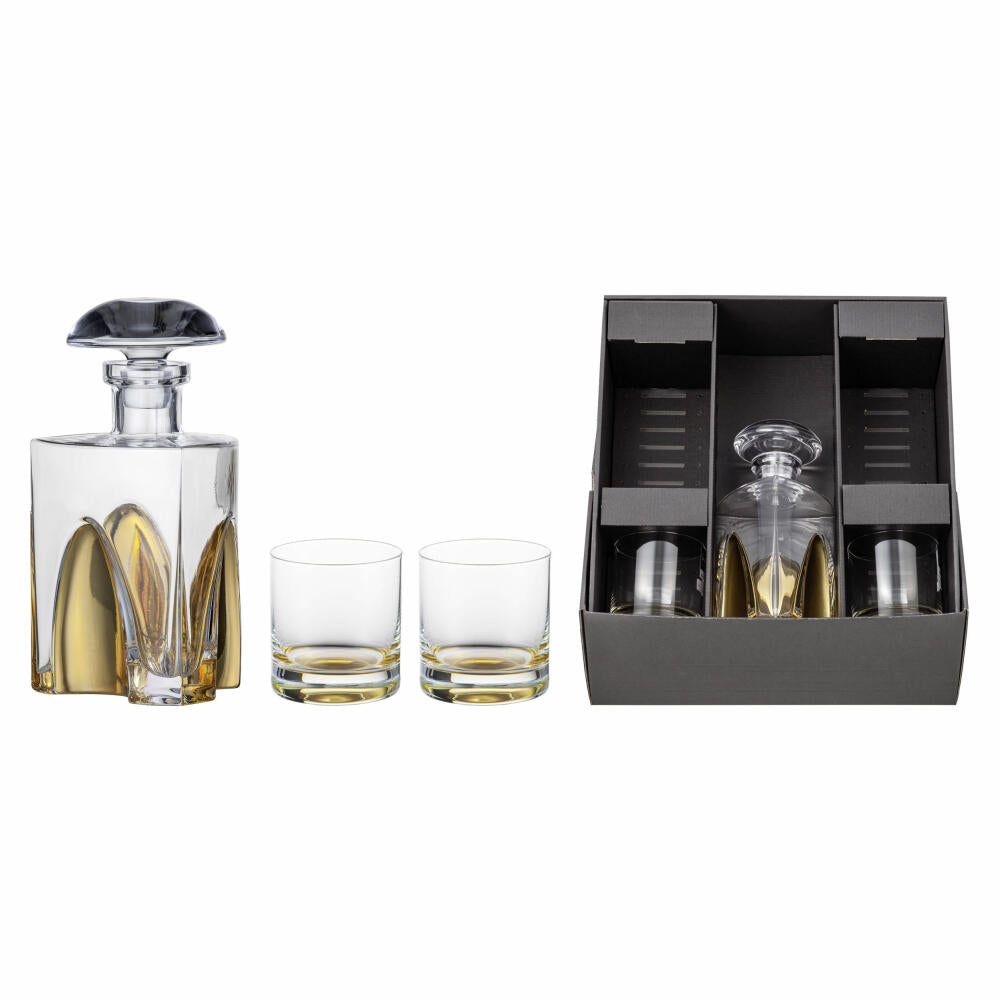 Eisch Whisky Gift Set Gentleman Gold 3-piece, 2 mugs with carafe, crystal glass, gold, 86577499