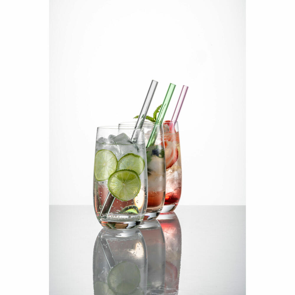 Eisch Glashalm 2er Set Gentleman Grün, mit Bürste, Glastrinkhalme, Glas, Grün, 20 cm, 86599811