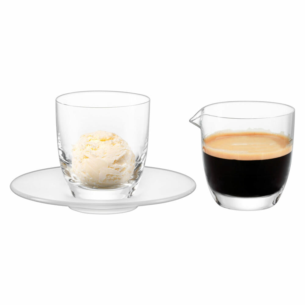 Eisch Affogato al caffè Set 3-piece, espresso glass with jug and saucer, crystal glass, satin finish, 100 ml, 30010905