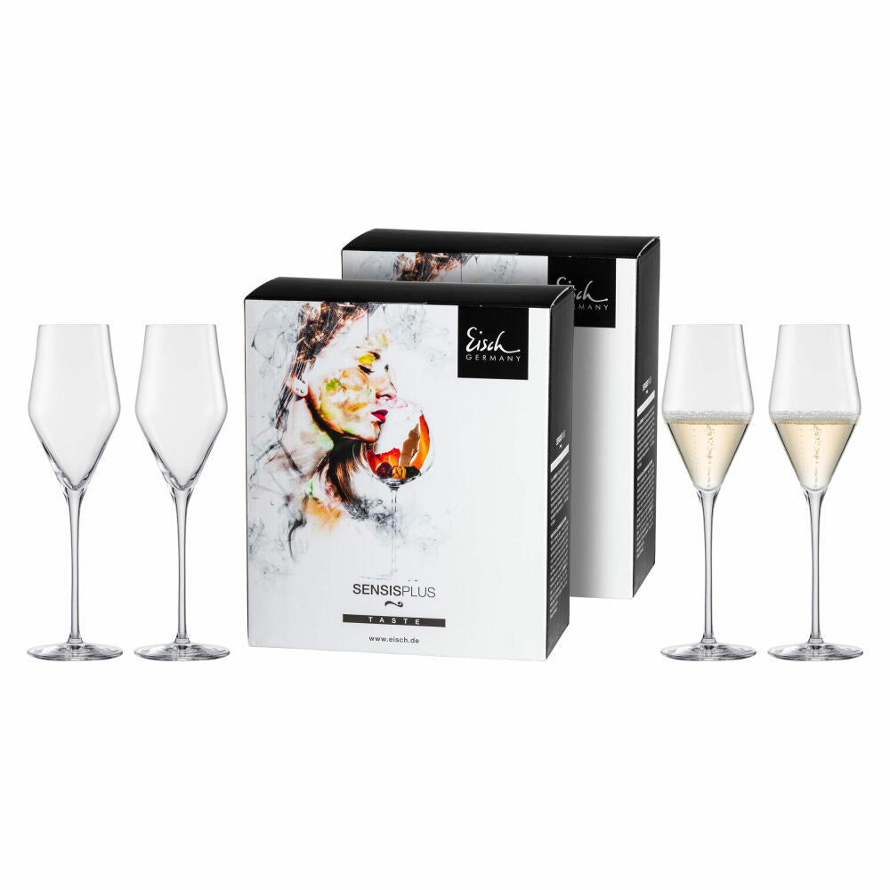 Eisch champagne glass set of 4 Sky Sensis plus, sparkling wine glass, crystal glass, 260 ml, 25185070