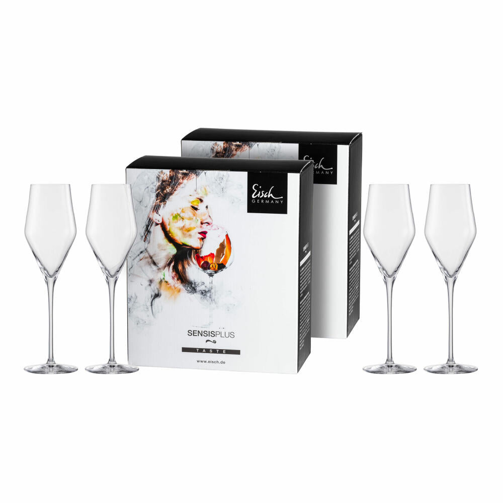 Eisch champagne glass set of 4 Sky Sensis plus, sparkling wine glass, crystal glass, 260 ml, 25185070