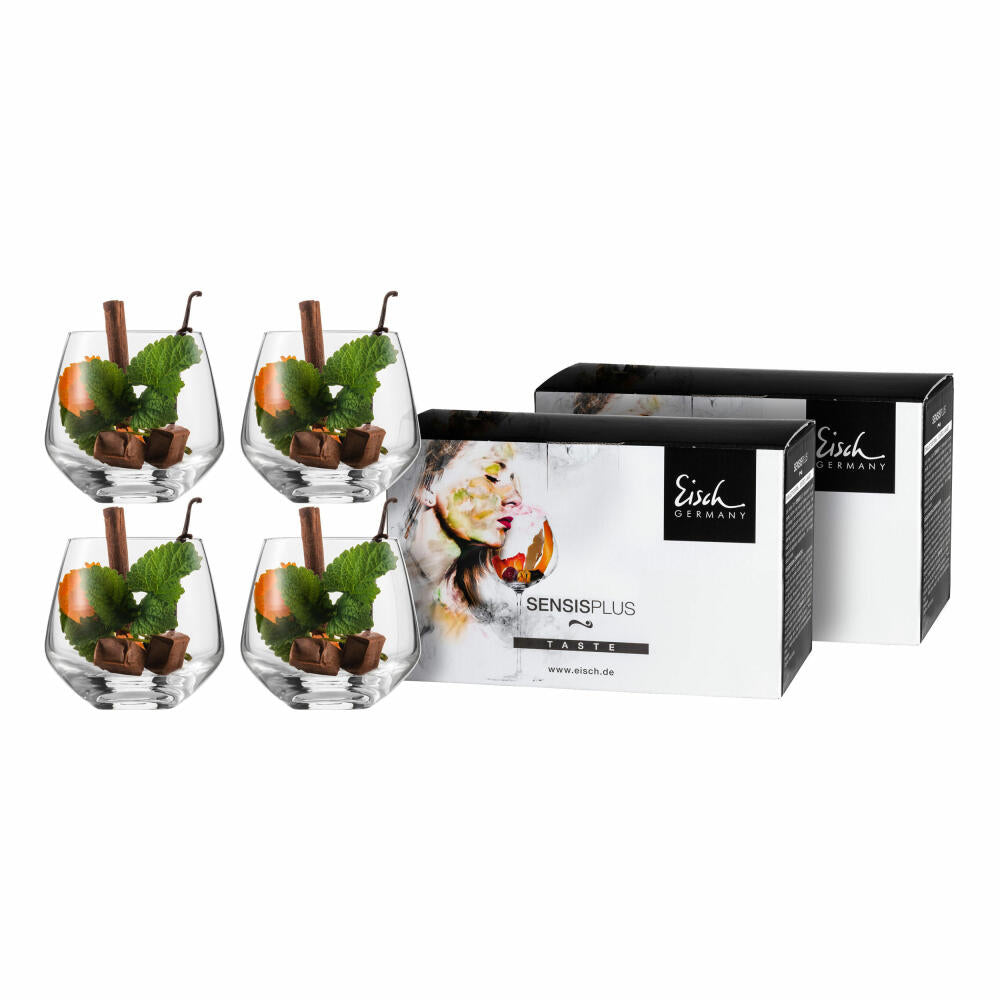 Eisch Whiskyglas 4er Set Sky Sensis plus, Tumbler, Whiskybecher, Kristallglas, 390 ml, 25185140