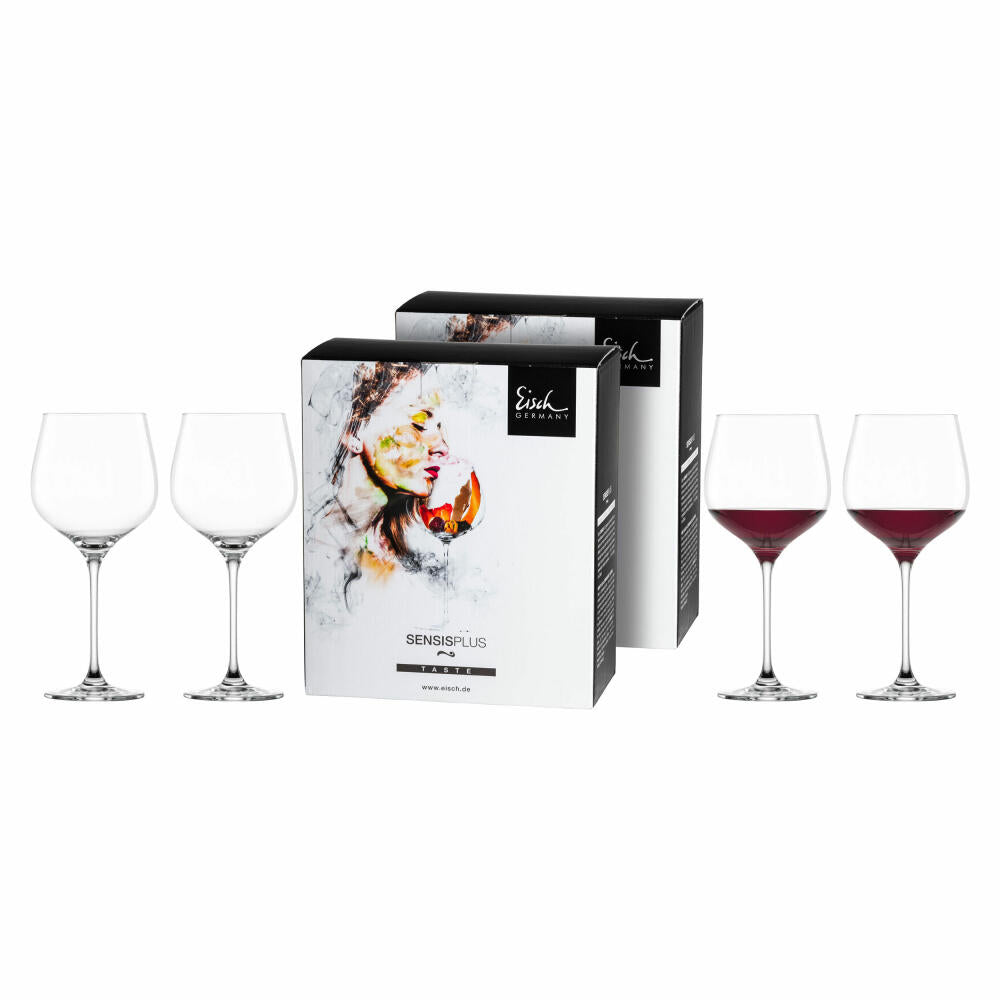 Eisch Burgundy glass large set of 4 Superior Sensis plus, red wine glass, crystal glass, 680 ml, 25006011