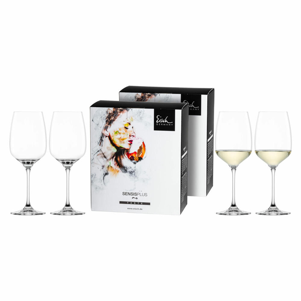 Eisch Chardonnay Glas 4er Set Superior Sensis plus, Weinglas, Kristallglas, 420 ml, 25006031
