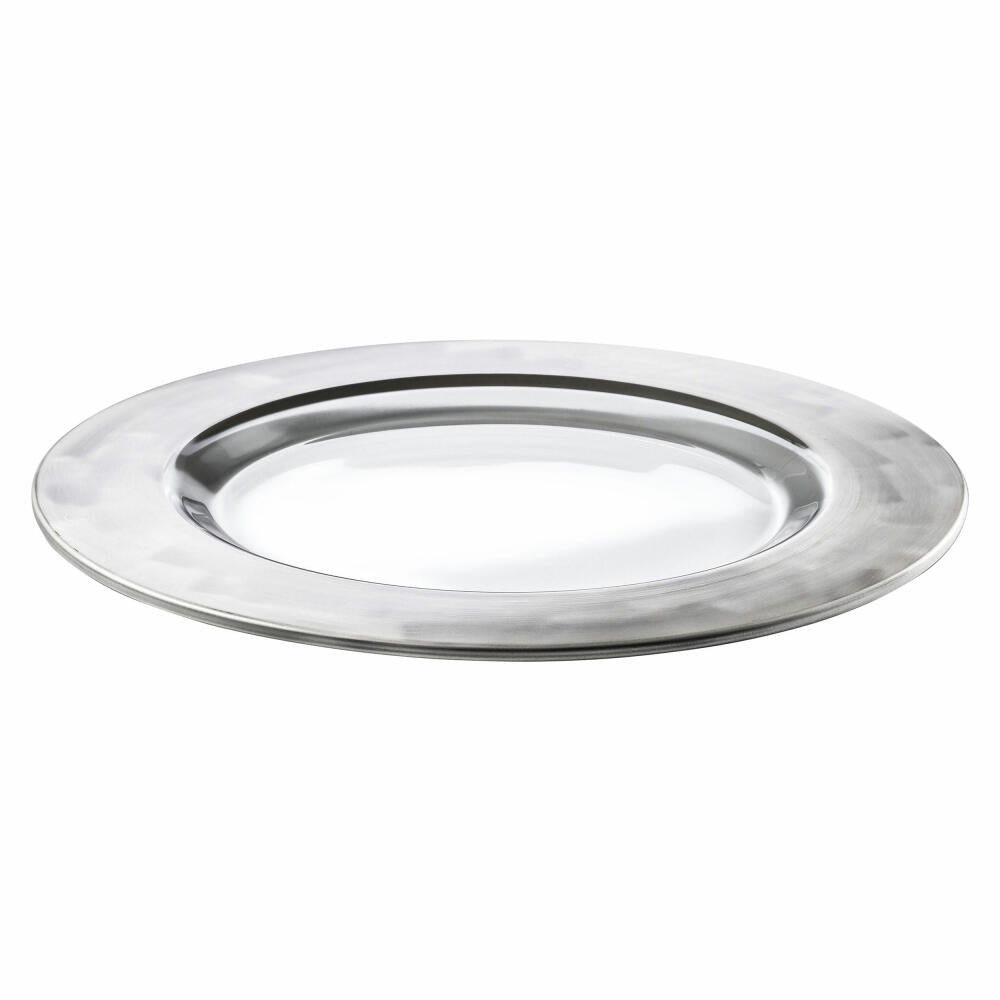 Eisch plate Puro, serving plate, decorative plate, crystal glass, silver, 32 cm, 73751632