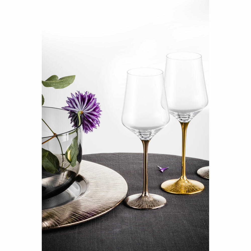 Eisch white wine glasses Ravi Gold, set of 2, white wine glass, wine glass, crystal glass, 380 ml, 75751830
