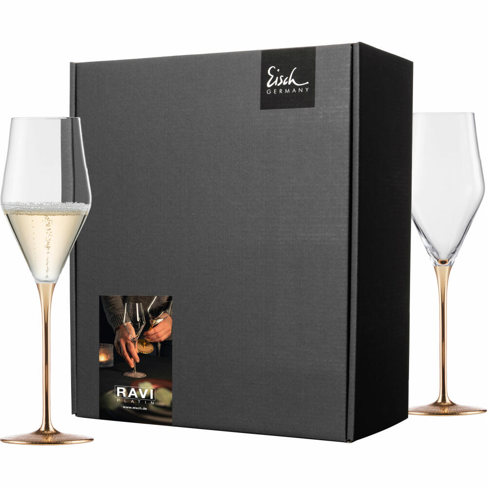 Eisch Ravi Gold champagne glasses, set of 2, champagne glasses, glass, crystal glass, 260 ml, 75751870