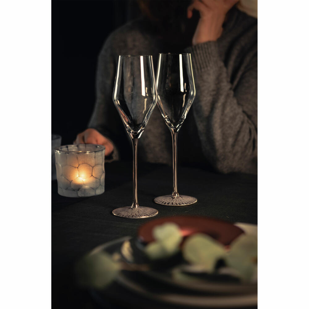 Eisch Ravi Platinum champagne glasses, set of 2, champagne glasses, glass, crystal glass, 260 ml, 75851870