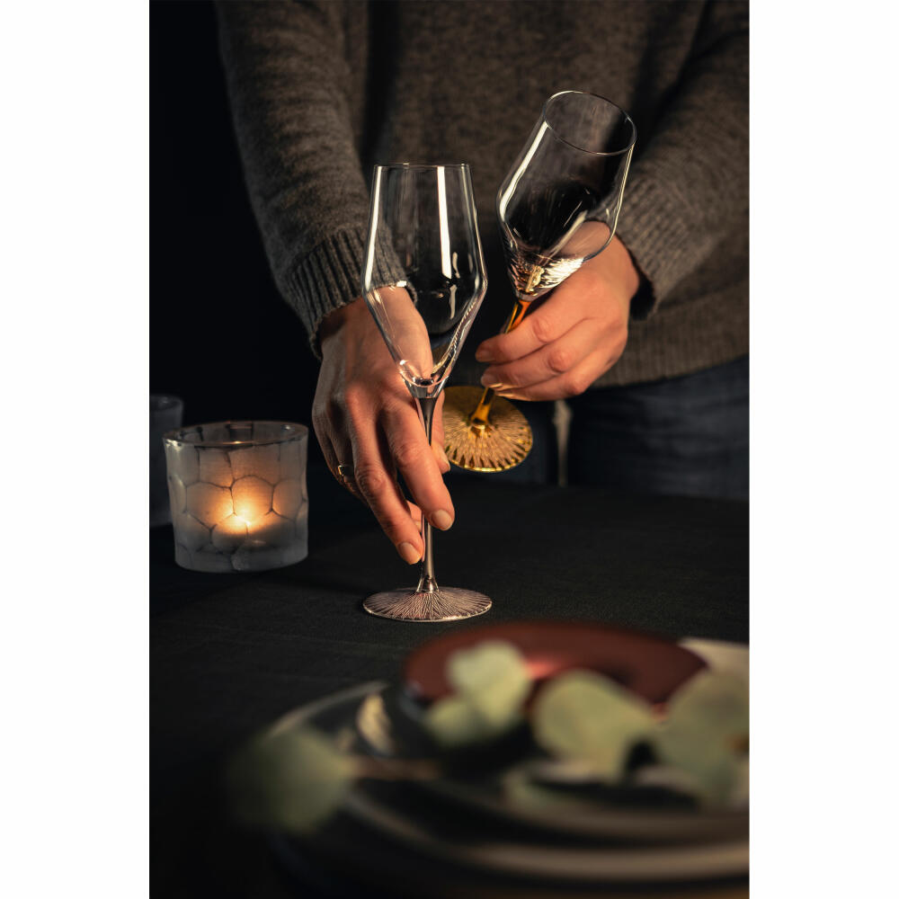 Eisch Ravi Platinum champagne glasses, set of 2, champagne glasses, glass, crystal glass, 260 ml, 75851870