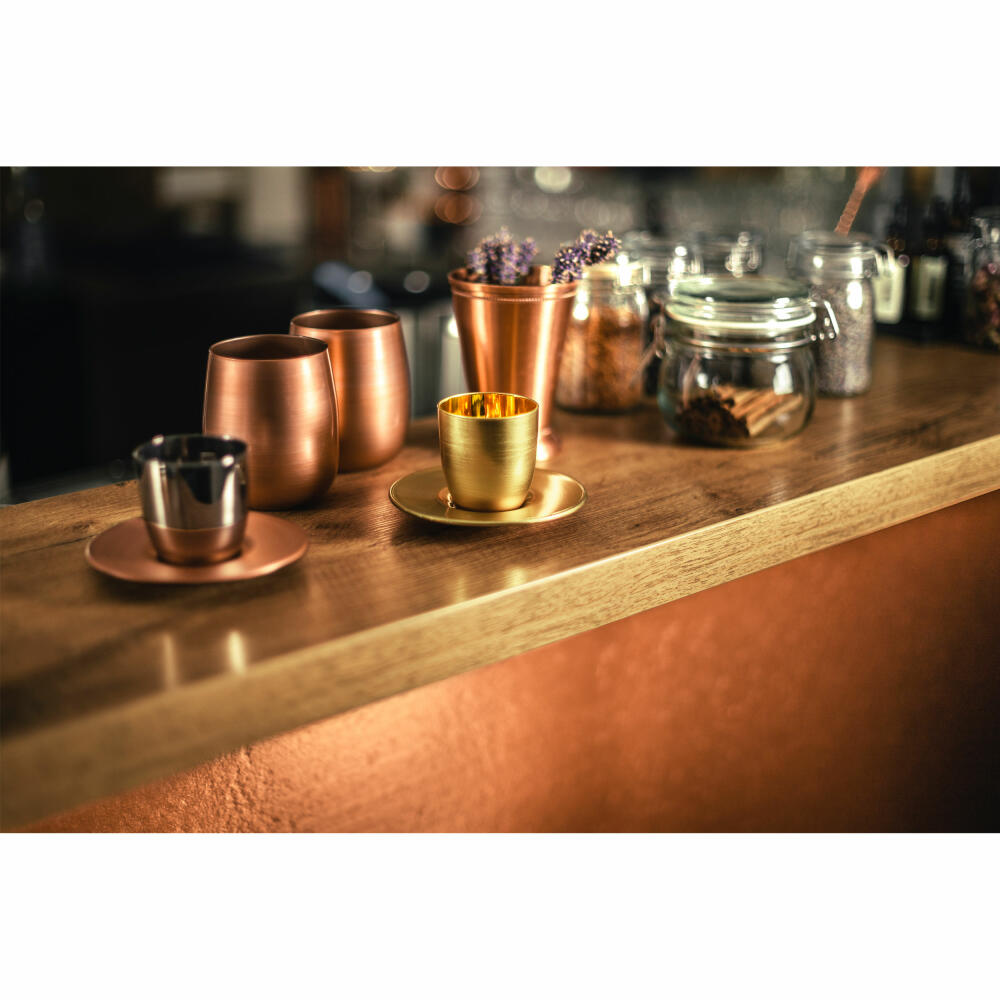 Eisch espresso glass Cosmo collect, 2-piece, with coaster, espresso cup, crystal glass, gold, 100 ml, 70510911