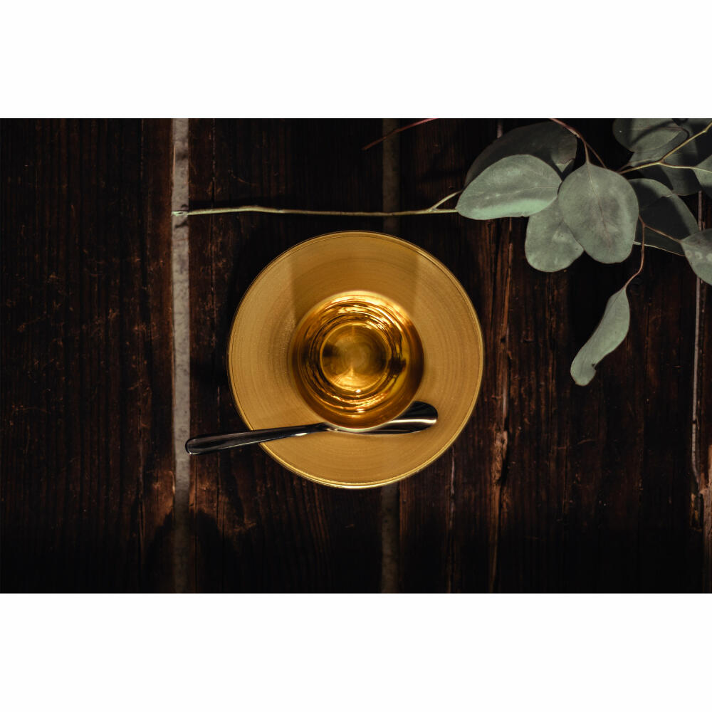 Eisch espresso glass Cosmo collect, 2-piece, with coaster, espresso cup, crystal glass, gold, 100 ml, 70510911