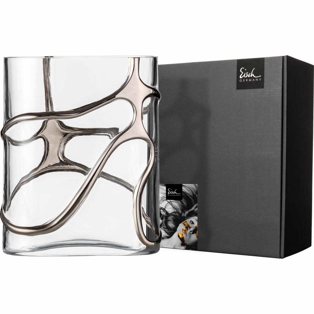 Eisch Vase Stargate, flower vase, table vase, decorative vase, crystal glass, platinum, H 29.7 cm, 49943914