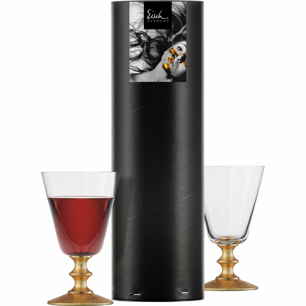 Eisch red wine glasses Gold Rush, set of 2, red wine glass, wine glass, crystal glass, gold, 290 ml, 74358611