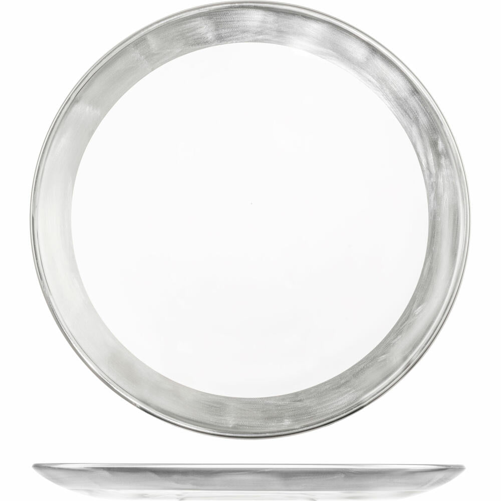Eisch plate Puro, glass plate, cake plate, dessert plate, crystal glass, silver, Ø 21 cm, 73756721