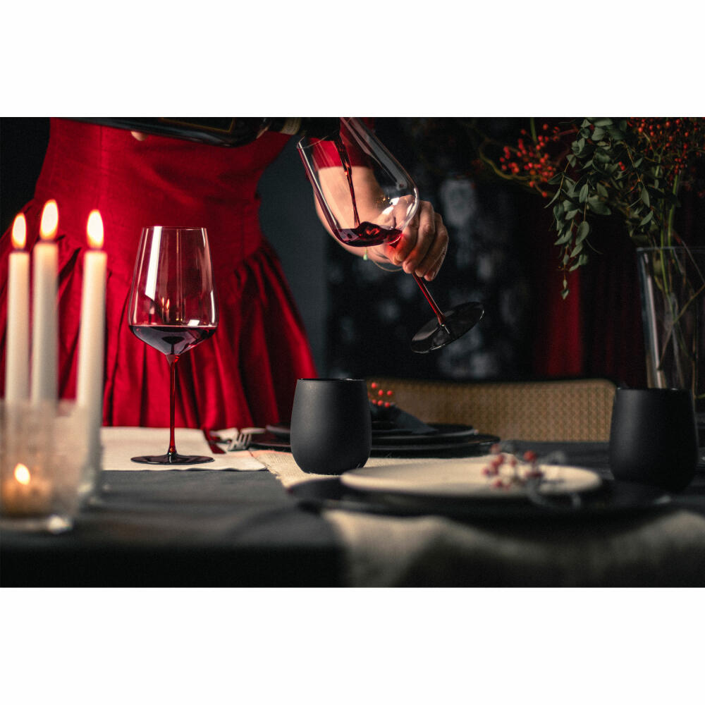 Eisch Allroundgläser Red Sensisplus, 2er Set, Weinglas, Rotweinglas, Gläser, Kristallglas, Rot / Schwarz, 740 ml, 15432020