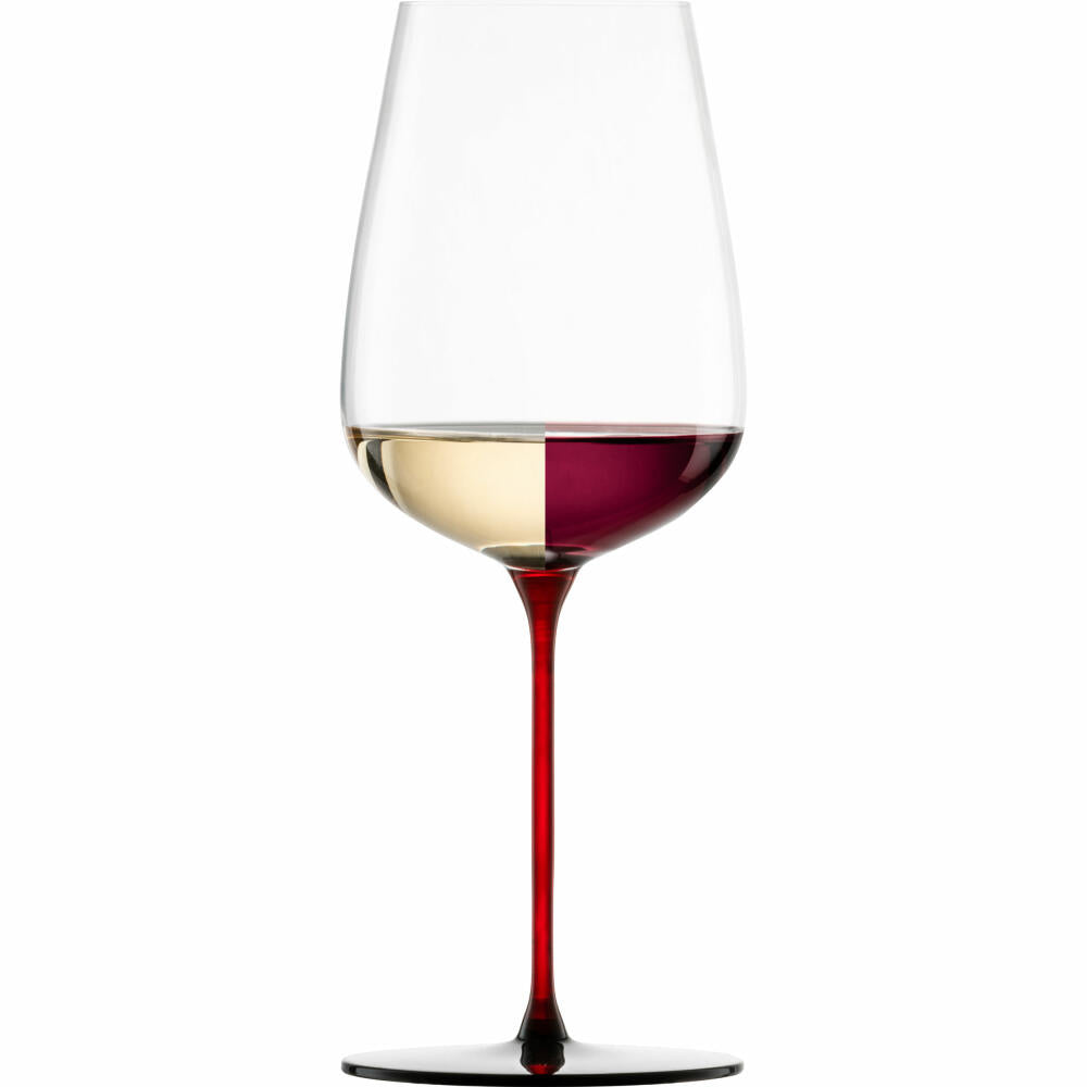 Eisch Allroundgläser Red Sensisplus, 2er Set, Weinglas, Rotweinglas, Gläser, Kristallglas, Rot / Schwarz, 580 ml, 15432030