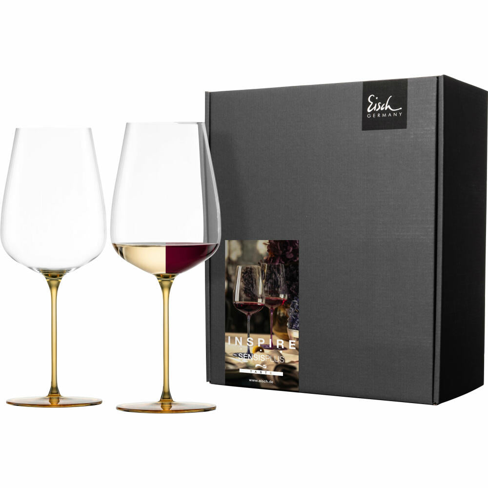 Eisch Allroundgläser Inspire Sensisplus, 2er Set, Rotweinglas, Weinglas, Kristallglas, Amber, 740 ml, 15437023