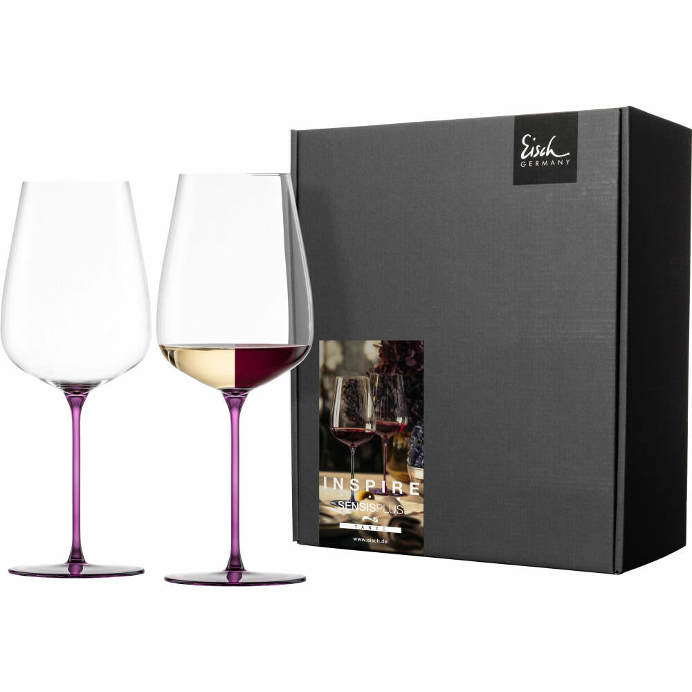 Eisch Allroundgläser Inspire Sensisplus, 2er Set, Rotweinglas, Weinglas, Kristallglas, Malve, 740 ml, 15437024