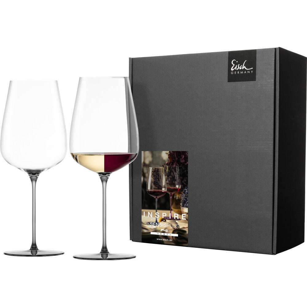 Eisch Allroundgläser Inspire Sensisplus, 2er Set, Rotweinglas, Weinglas, Kristallglas, Grau, 740 ml, 15437025