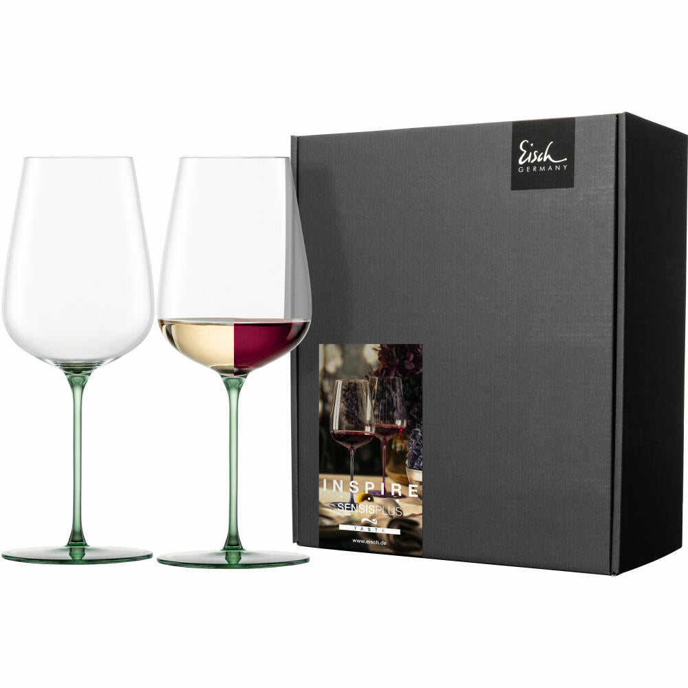 Eisch Allroundgläser Inspire Sensisplus, 2er Set, Weißweinglas, Weinglas, Kristallglas, Grün, 580 ml, 15437030