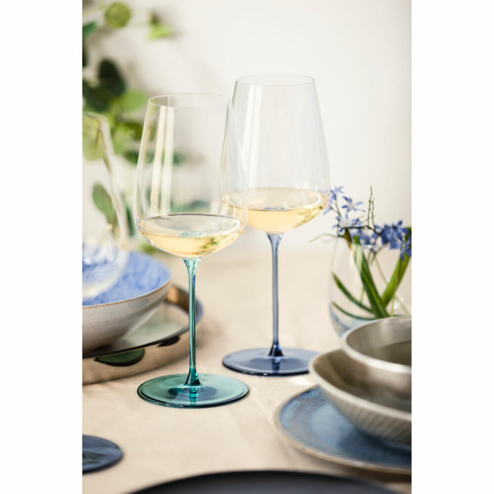 Eisch Allroundgläser Inspire Sensisplus, 2er Set, Weißweinglas, Weinglas, Kristallglas, Blau, 580 ml, 15437031