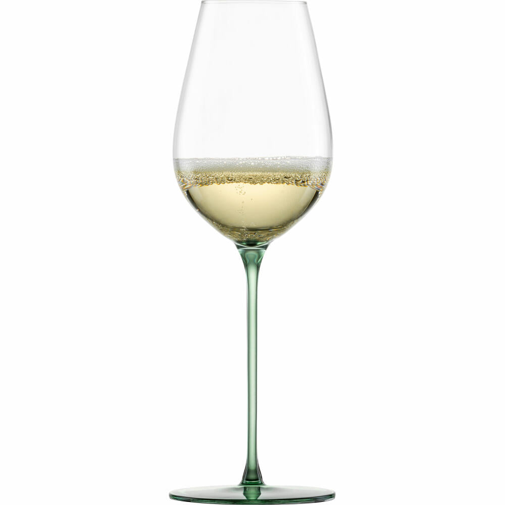 Eisch Allroundgläser Inspire Sensisplus, 2er Set, Champagnerglas, Weinglas, Kristallglas, Grün, 400 ml, 15437070