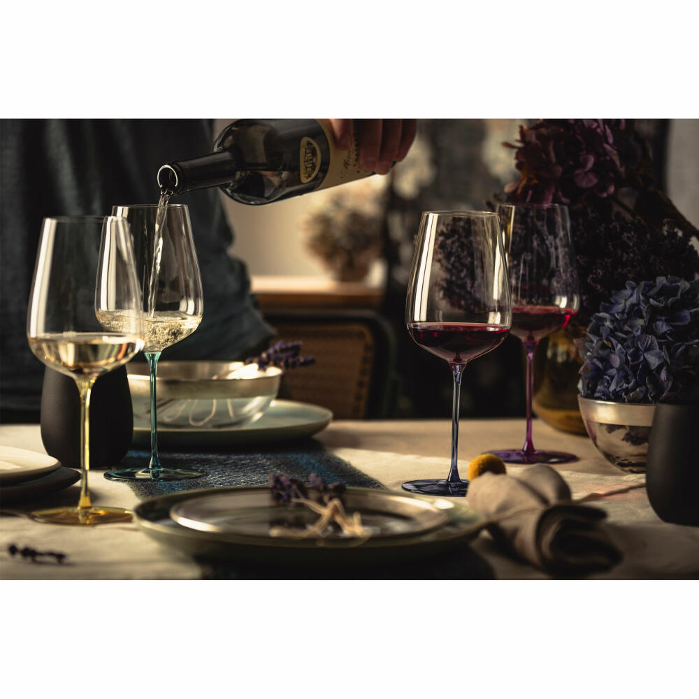 Eisch Allroundgläser Inspire Sensisplus, 2er Set, Champagnerglas, Weinglas, Kristallglas, Blau, 400 ml, 15437071