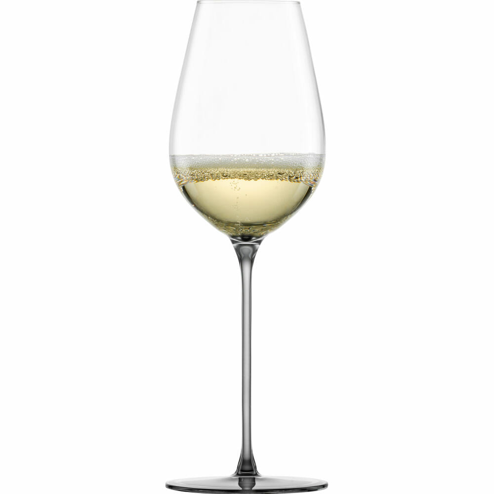 Eisch Allroundgläser Inspire Sensisplus, 2er Set, Champagnerglas, Weinglas, Kristallglas, Grau, 400 ml, 15437075