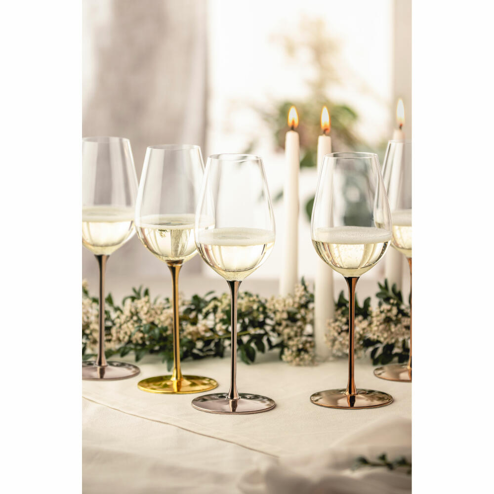 Eisch Allroundgläser Essenca Sensisplus, 2er Set, Champagnerglas, Weinglas, Kristallglas, Platin, 400 ml, 15434071