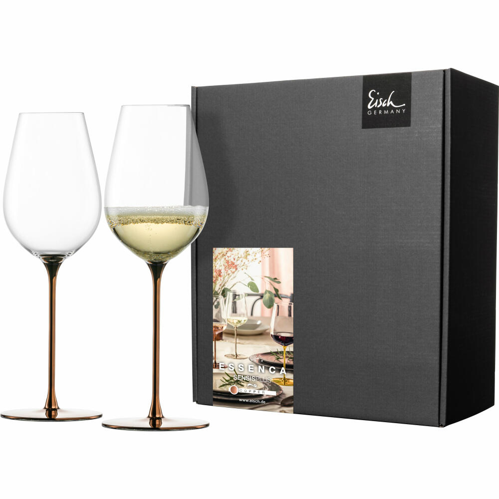 Eisch Allroundgläser Essenca Sensisplus, 2er Set, Champagnerglas, Weinglas, Kristallglas, Kupfer, 400 ml, 15434072