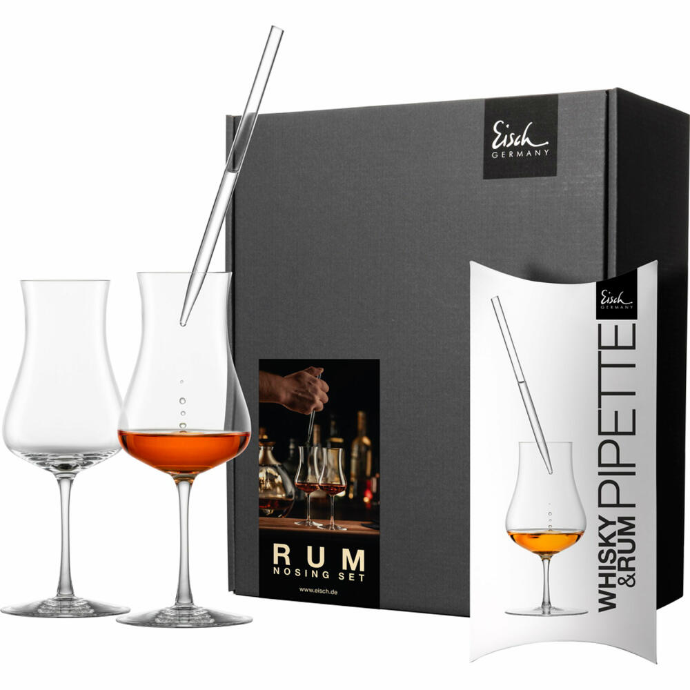 Eisch Rum Tasting Set Jeunesse, 3-tlg., Rumglas, Pipette, Glas, Kristallglas, 25140067