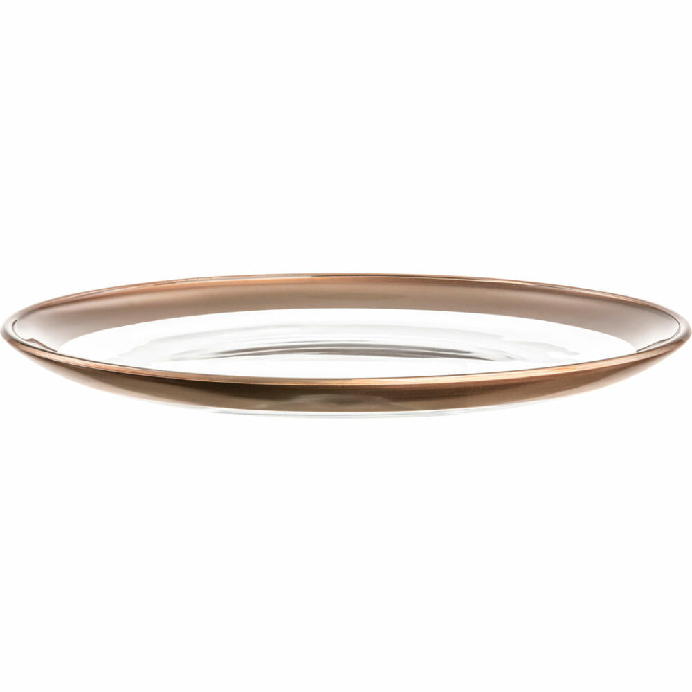 Eisch Teller Kaya Copper, 2er Set, Dessertteller, Kuchenteller, Speiseteller, Kristallglas, Kupfer, Ø 21 cm, 77356721