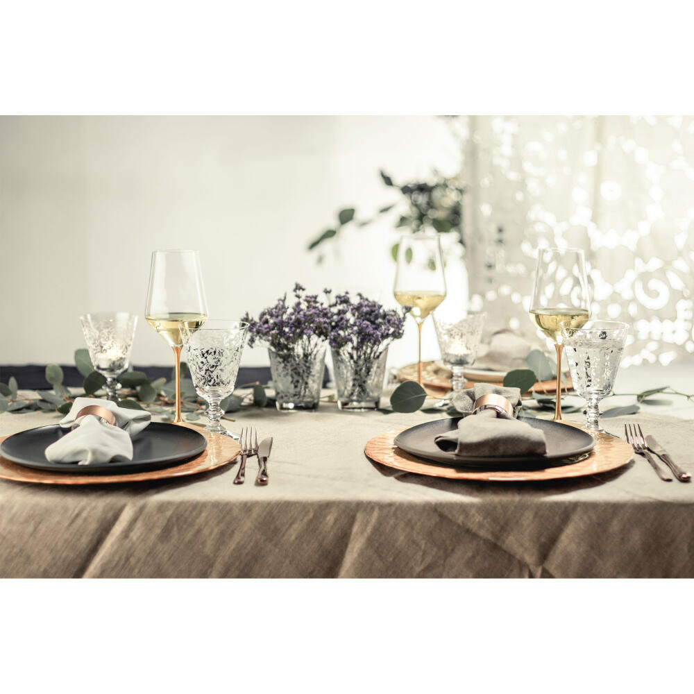 Eisch Teller Kaya Copper, Speiseteller, Servierteller, Dekoteller, Kristallglas, Kupfer, Ø 23 cm, 77351505