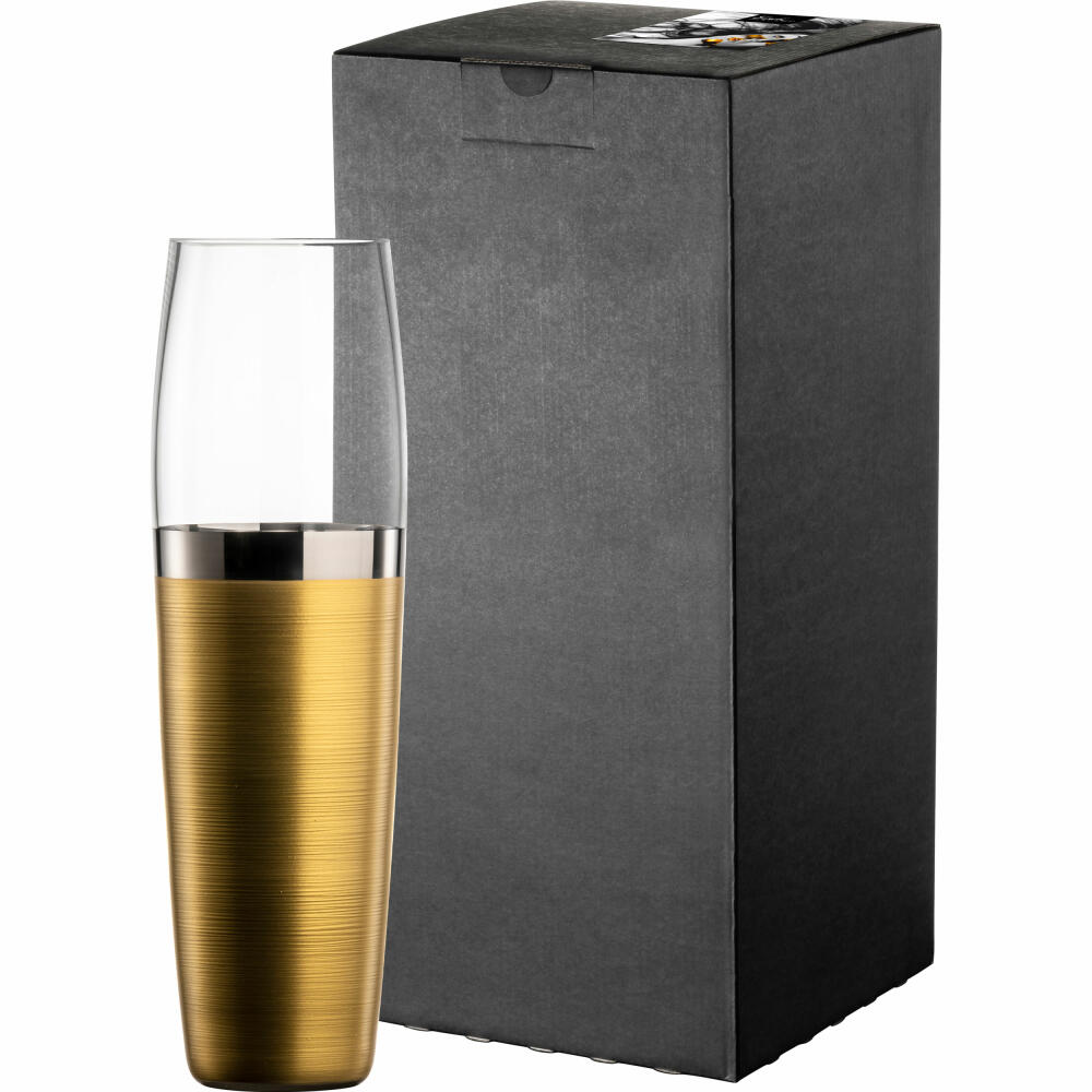 Eisch Vase Haptics, Blumenvase, Dekovase, Kristallglas, Gold / Platin, H 32 cm, 78444232