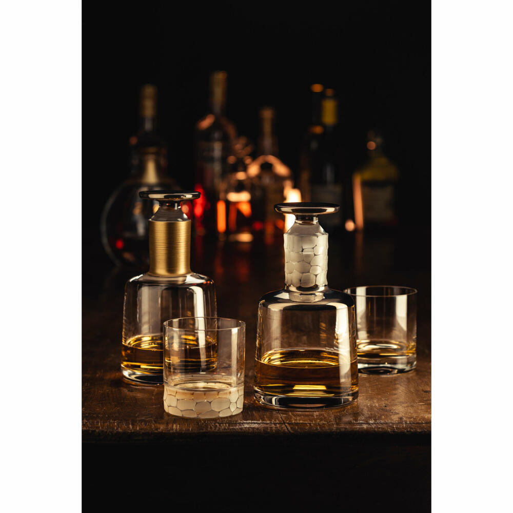 Eisch Whisky Set Hamilton, 3-tlg., Whiskykaraffe, Whiskyglas, Kristallglas, Matt Platin, 78189999