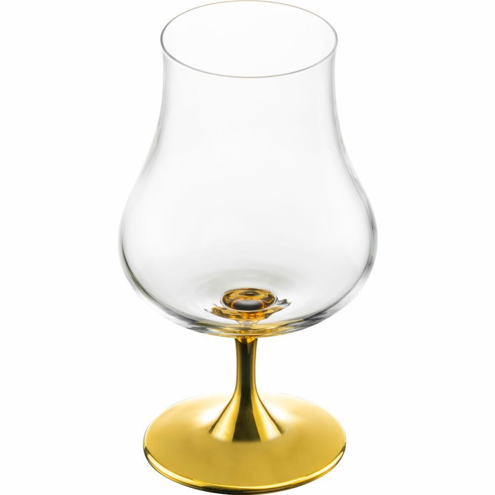 Eisch Universal Spirituosenglas Gentleman, mit Aromadeckel, Cognacglas, Whiskyglas, Gold, 220 ml, 86551214