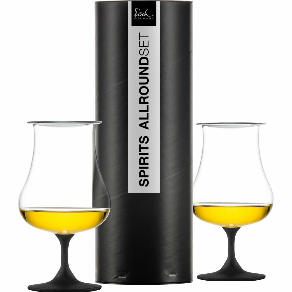 Eisch Universal Spirituosenglas Gentleman, mit Aromadeckel, Cognacglas, Whiskyglas, Schwarz, 220 ml, 86551216
