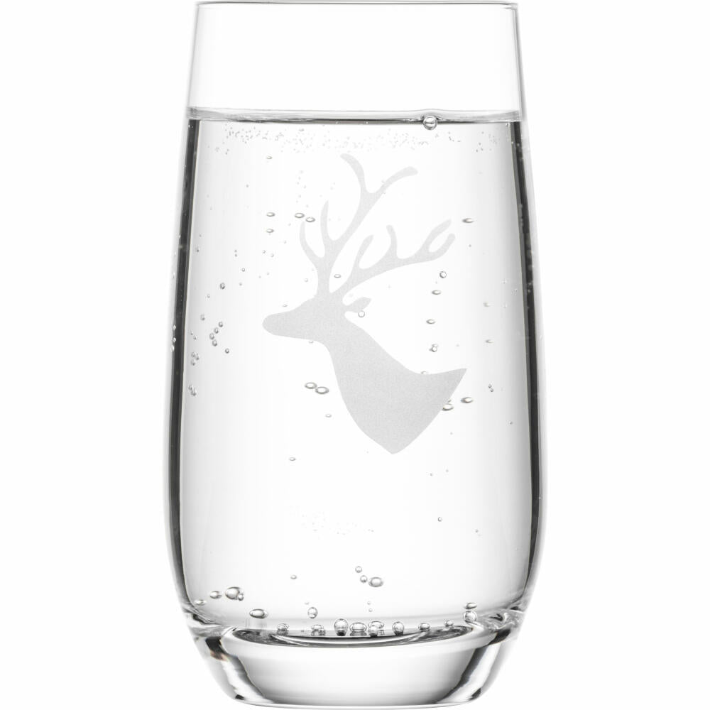 Eisch Becher 2er Set Chalet, Trinkglas, Wasserglas, Kristallglas, Hirschmotiv, 350 ml, 77155091