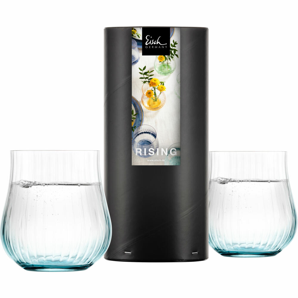 Eisch Allround Becher 2er Set Rising, Trinkglas, Gläser, Kristallglas, Aqua, 400 ml, 78711315
