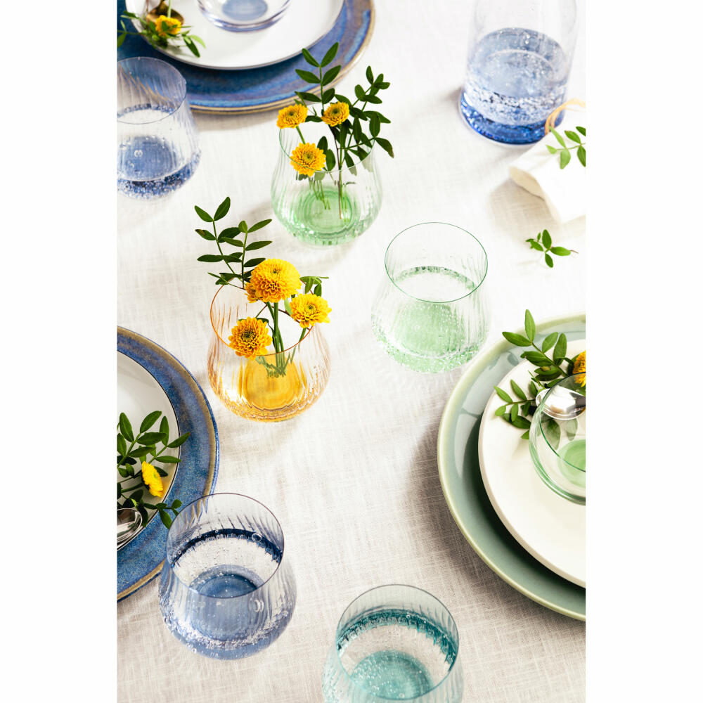Eisch Allround Becher 2er Set Rising, Trinkglas, Gläser, Kristallglas, Aqua, 400 ml, 78711315