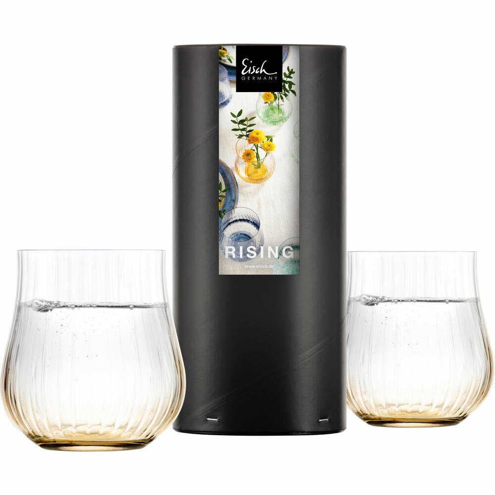 Eisch Allround Becher 2er Set Rising, Trinkglas, Gläser, Kristallglas, Amber, 400 ml, 78711316