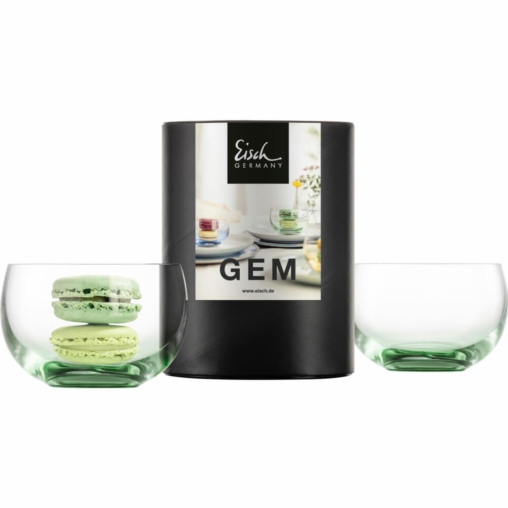 Eisch Dessertschalen 2er Set Gem, Dessertschale, Dessert Schale, Müslischale, Kristallglas, Grün, Ø 9.2 cm, 30031015