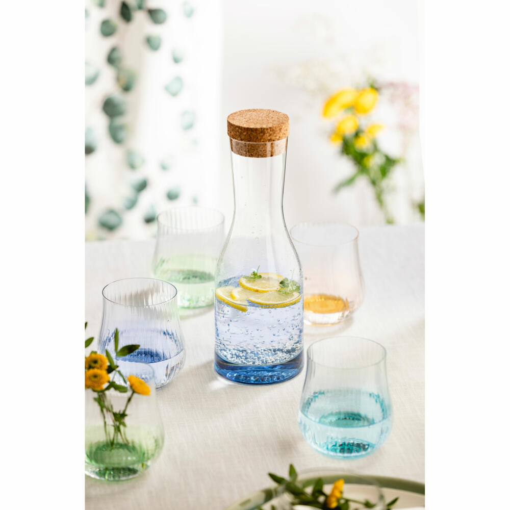 Eisch Karaffe No Drop, mit Korkverschluss, Wasserkaraffe, Kristallglas, Blau, 0.85 L, 30184009