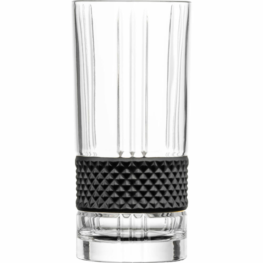Eisch Longdrinkgläser Glen, 2er Set, Longdrinkglas, Trinkglas, Kristallglas, Schwarz, 350 ml, 78854413