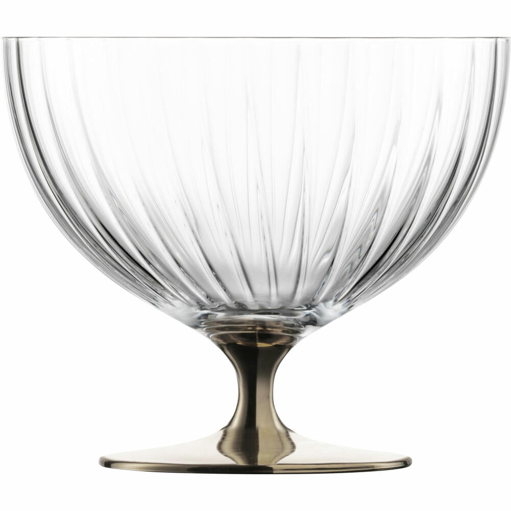Eisch Schale auf Fuß, Fußschale, Servierschale, Salatschale, Dekoschale, Kristallglas, Platin, Ø 22 cm, 30053122