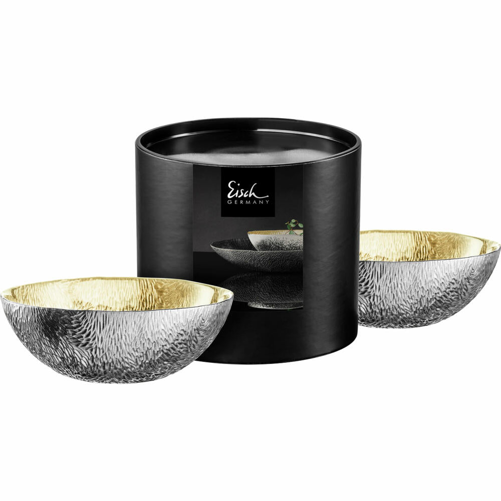 Eisch Schalen Sen Silver, 2er Set, Schale, Dessertschale, Dipschale, Dekoschale, Glas, Silber, Ø 15 cm, 75131615